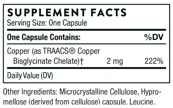 Copper Bisglycinate 60 vegcaps