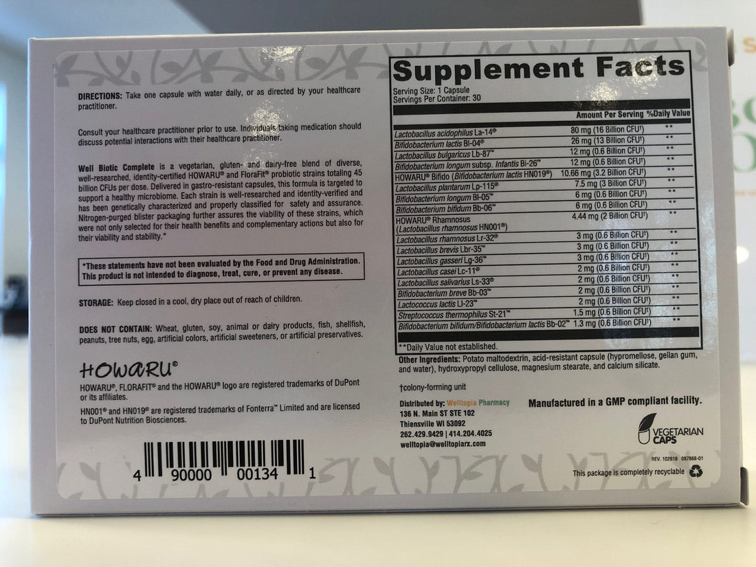 Well Biotic Complete - 30 Capsules - Welltopia Vitamins & Supplement Pharmacy