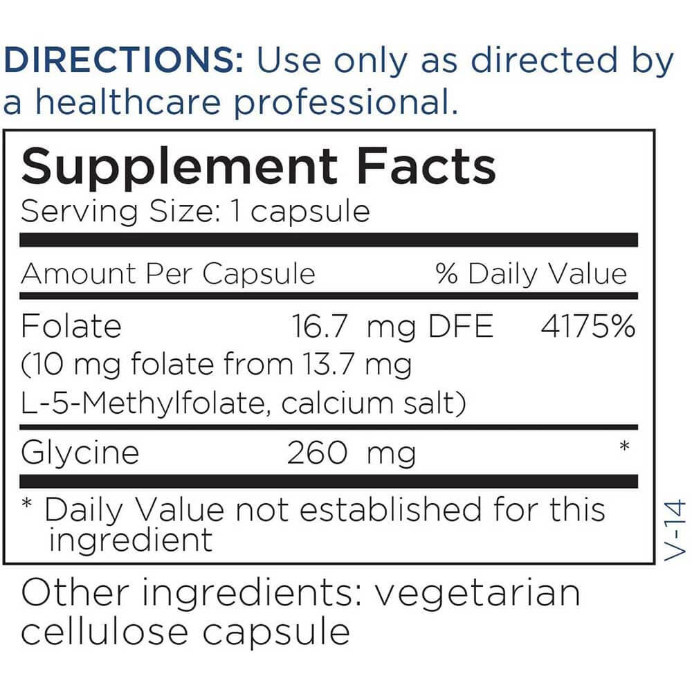 L-Methylfolate 10mg Supplement Fact