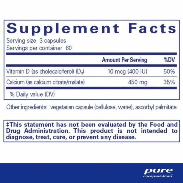 Calcium with vitamin D3 supplement facts