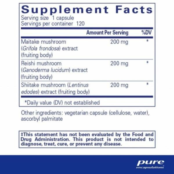 MRS Mushroom Formula supplement facts