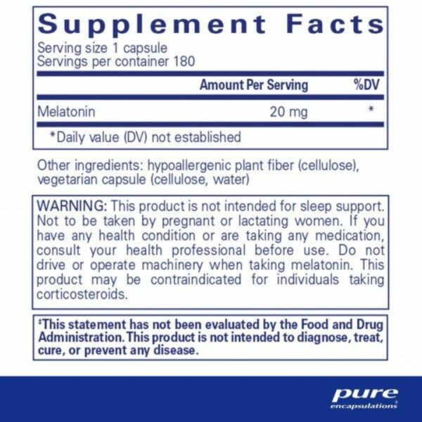 Melatonin 20 mg supplement facts
