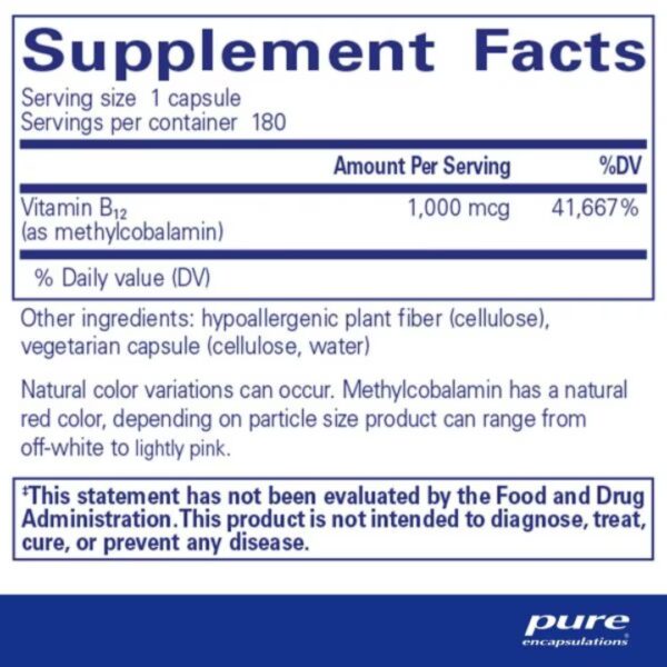 Methylcobalamin supplement facts