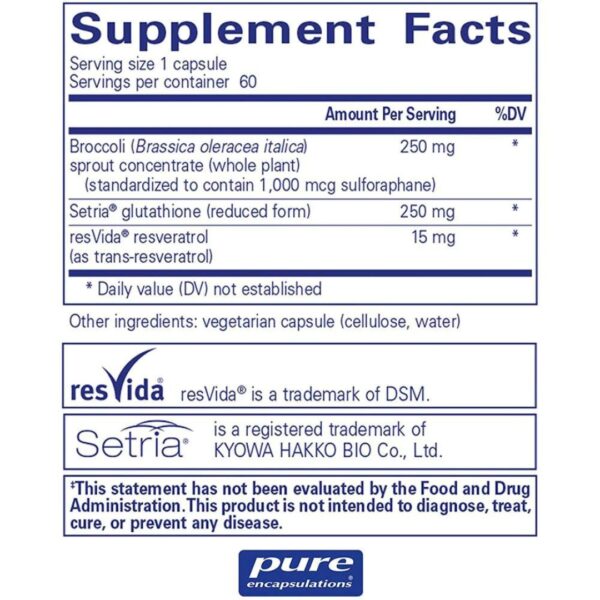 Nrf2 Detox supplement facts