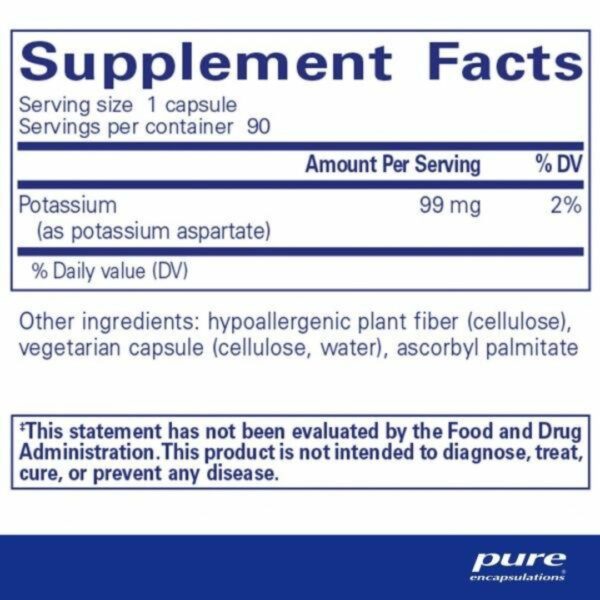 Potassium aspartate supplement facts