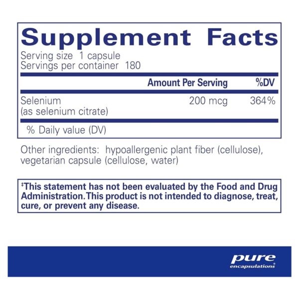 Selenium citrate supplement facts