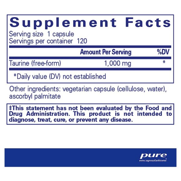 Taurine 1000 mg supplement facts