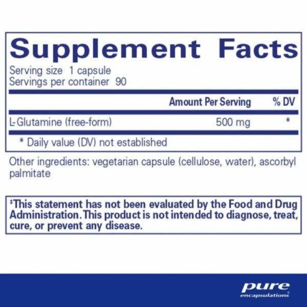 l Glutamine 500 mg supplement facts