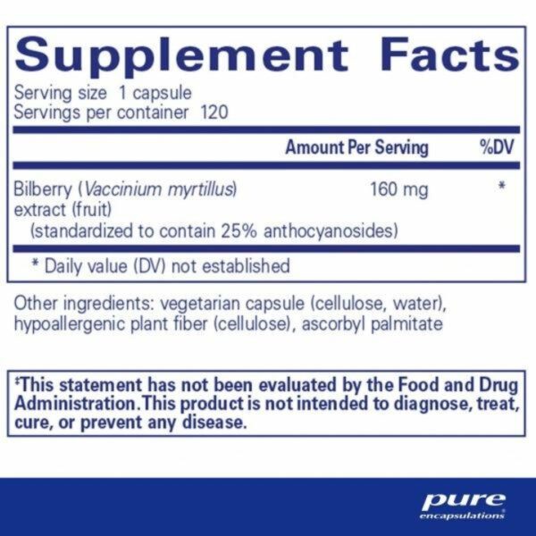 Bilberry supplement facts