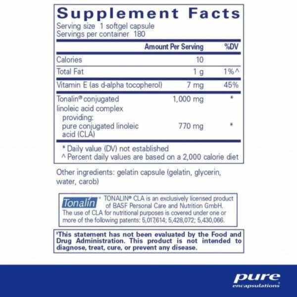 CLA 1000 mg supplement facts