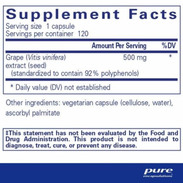 Grape Pip 500 Mg supplement facts