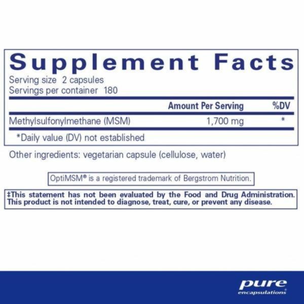 MSM Capsules supplement facts