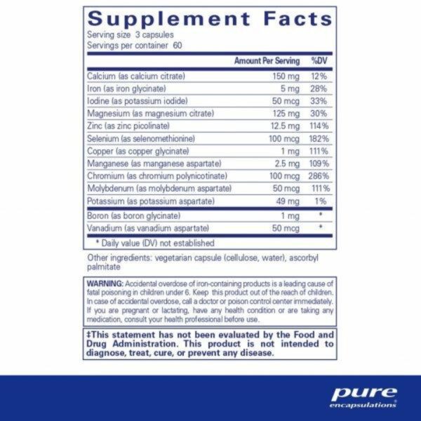 Mineral 650 supplement facts