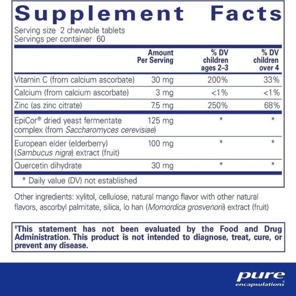 PureDefense Chewables supplement facts