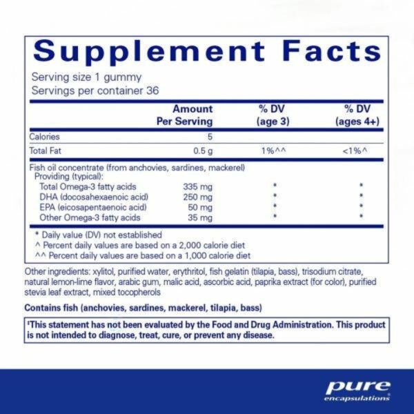 PureNutrients EPADHA Gummy supplement facts