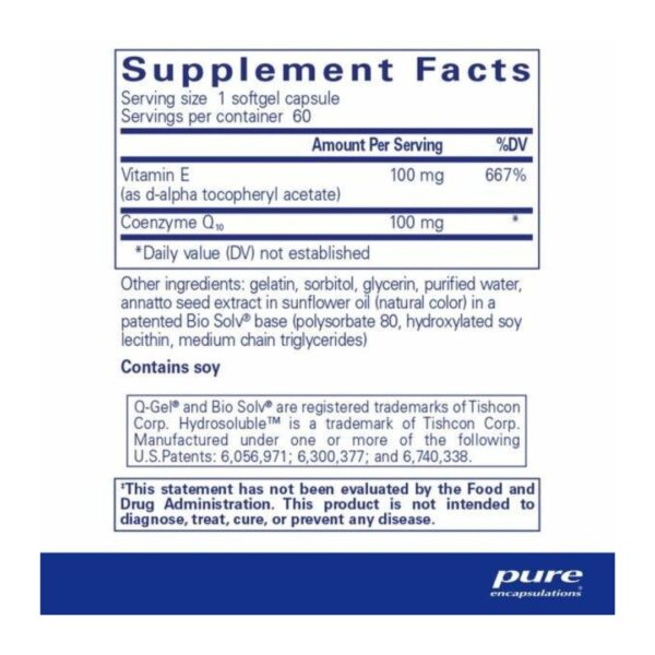 Q Gel 100 mg supplement facts