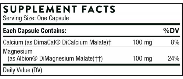 Calcium-Magnesium Malate 240 vegcaps supplement fact