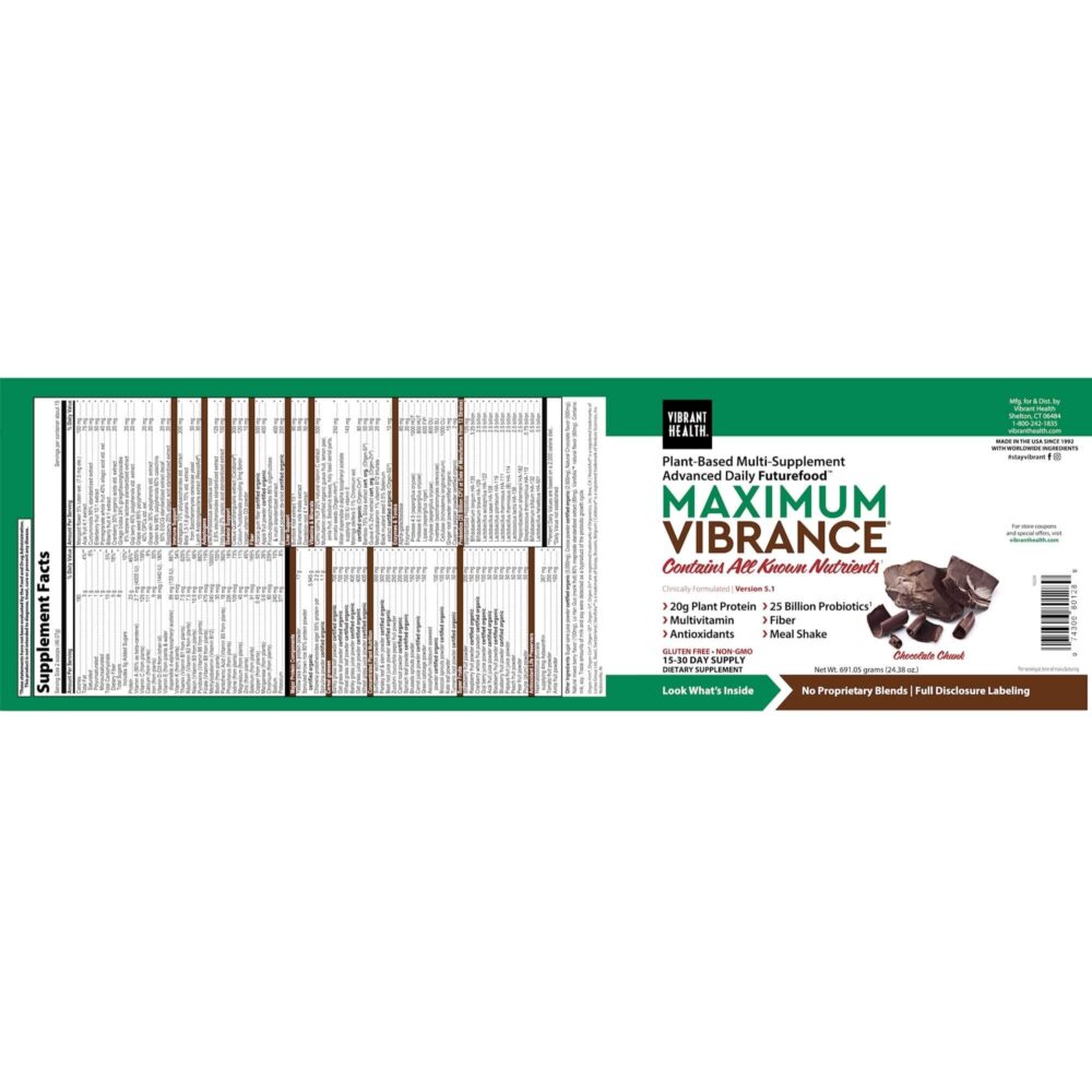 Maximum Vibrance Chocolate label