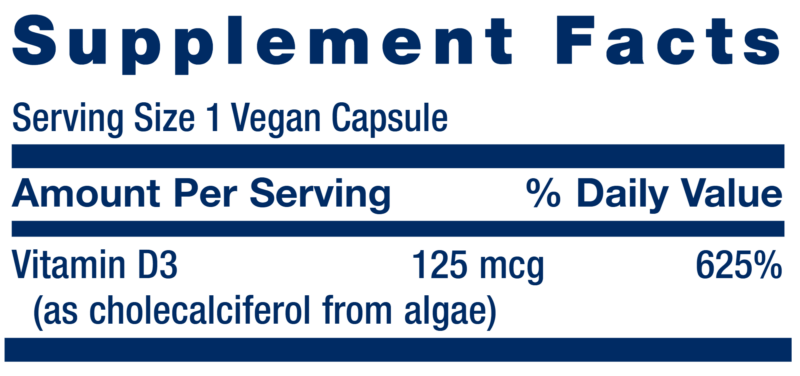 Vegan Vitamin D3 125 mcg (5000 IU)
