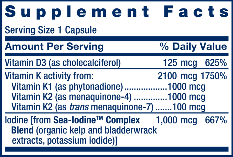 Vitamins D & K with Sea-Iodine 60 caps