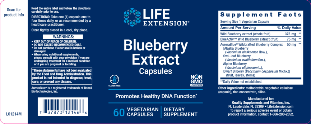 Blueberry Extract 60 vegcaps
