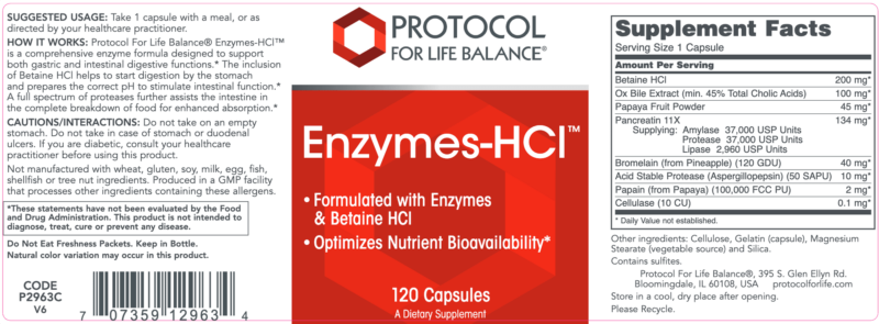 Enzymes-HCl 120 caps