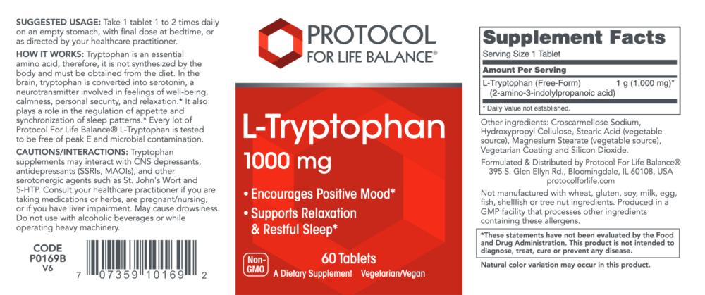 Tryptophan 1000 mg 60 tabs