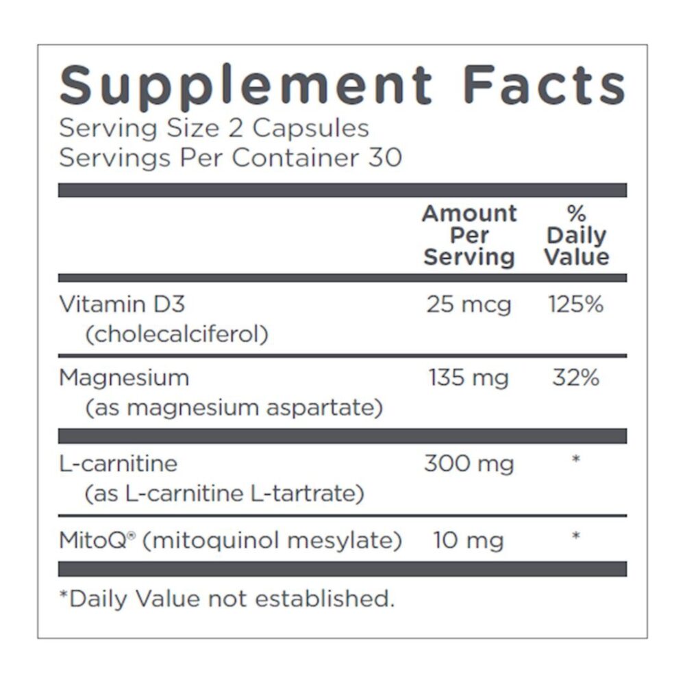 MitoQ Heart supplement facts