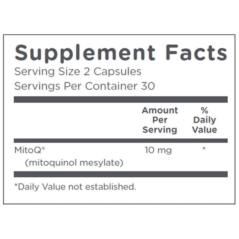 MitoQ Pure 5 mg supplement facts
