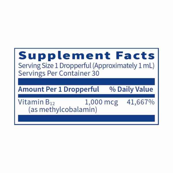 B12 LIQUID METHYLCOBALAMIN supplement fact