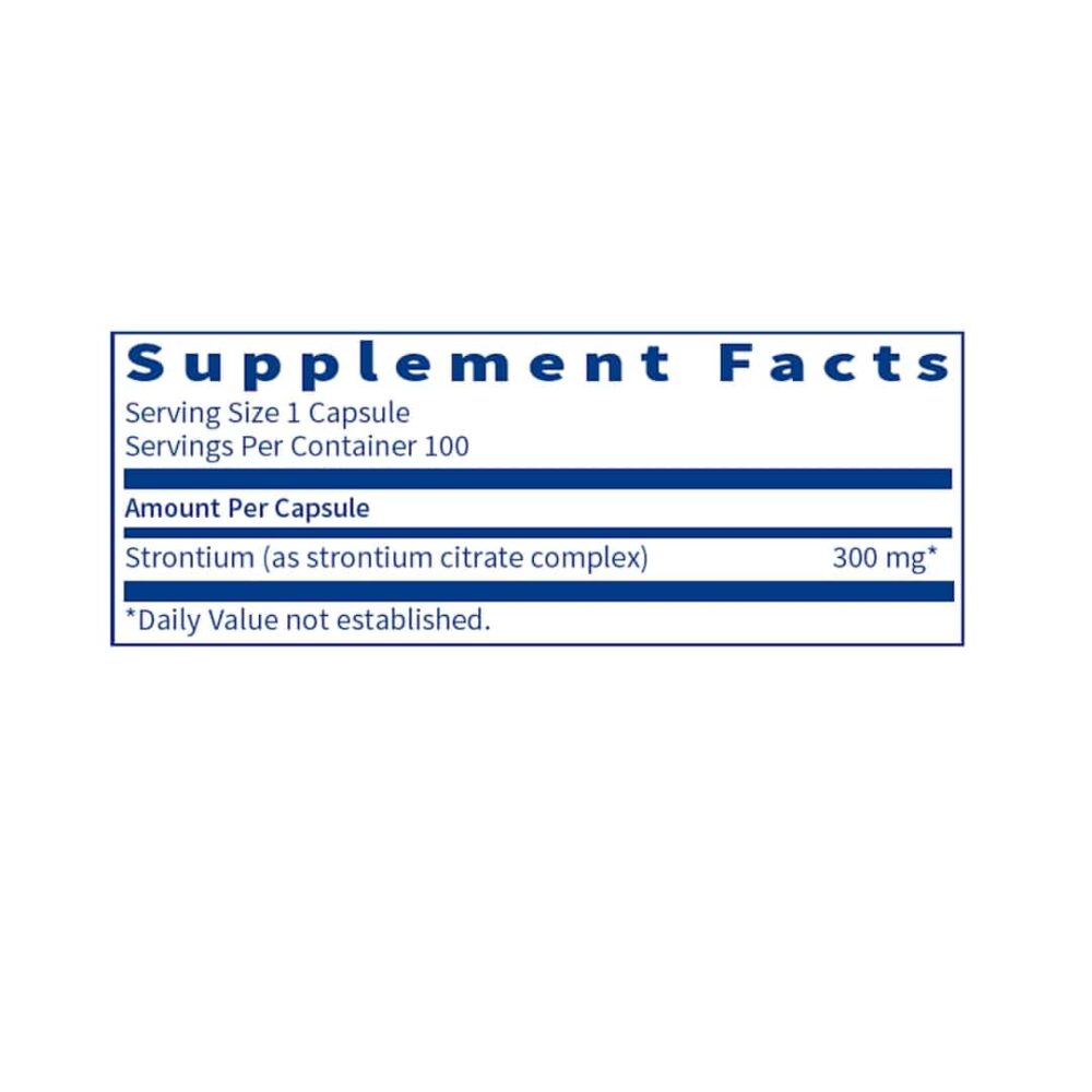 Strontium 100 caps supplement fact