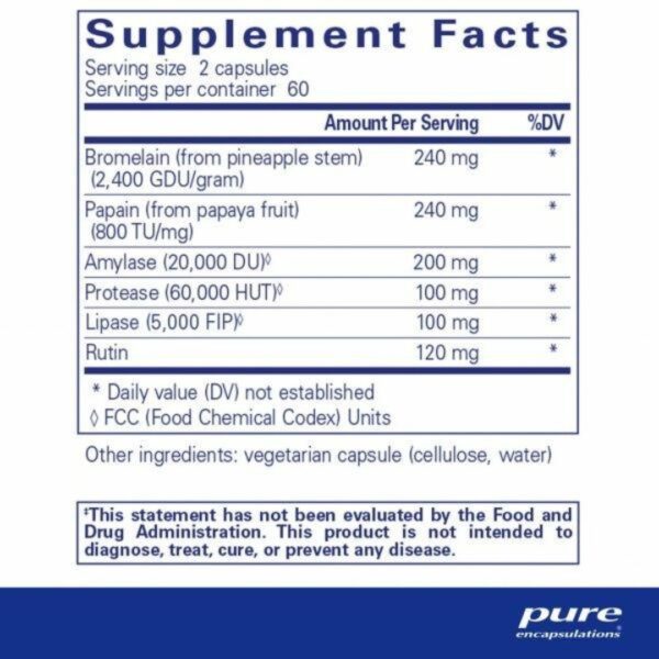 A.I. Enzymes supplement facts