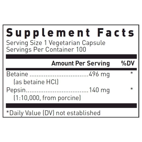 Betaine Plus supplement facts