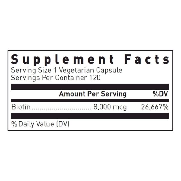 Biotin 8 mg supplement facts 1 1