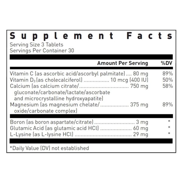 Cal 6 Mg supplement facts