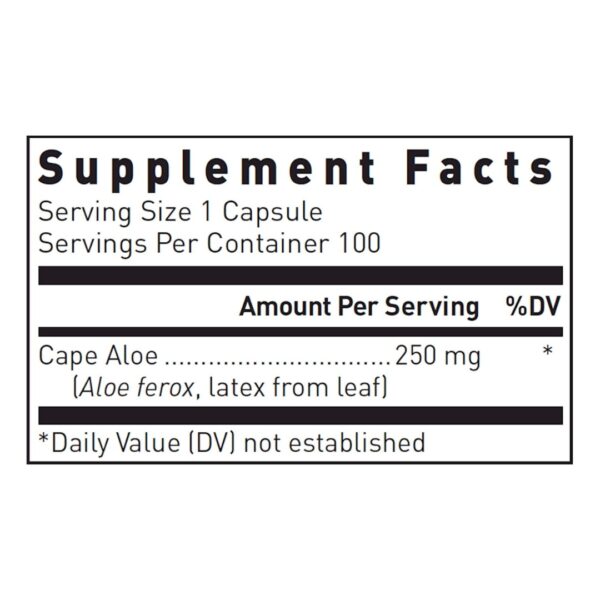 Cape Aloe 250 mg supplement facts