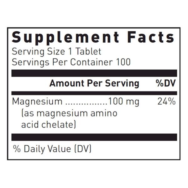 Chelated Magnesium supplement facts