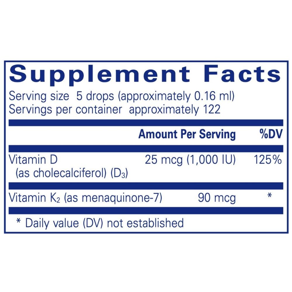 EmulsiSorb K2 D3 liquid supplement facts