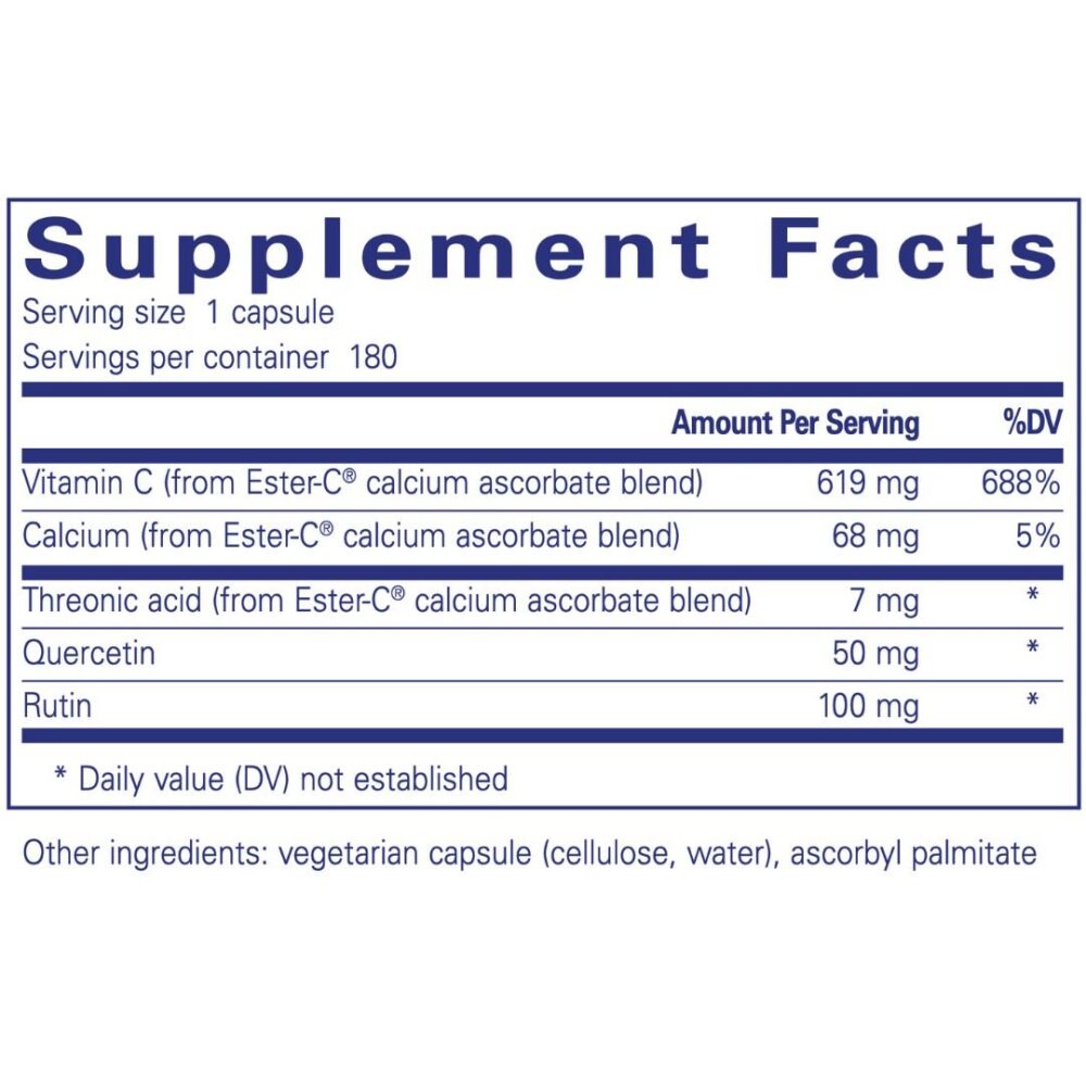 Ester C flavonoids supplement facts