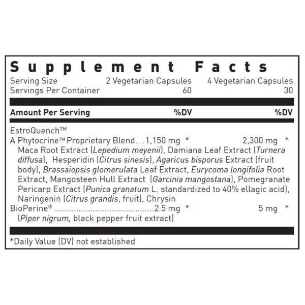 EstroQuench supplement facts