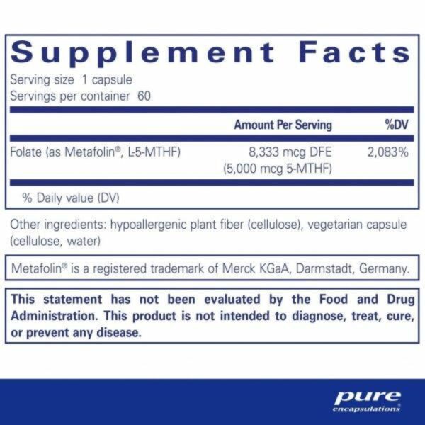 Folate 5000 supplement facts 1