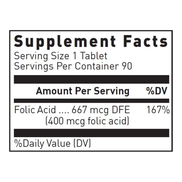 Folic Acid supplement facts
