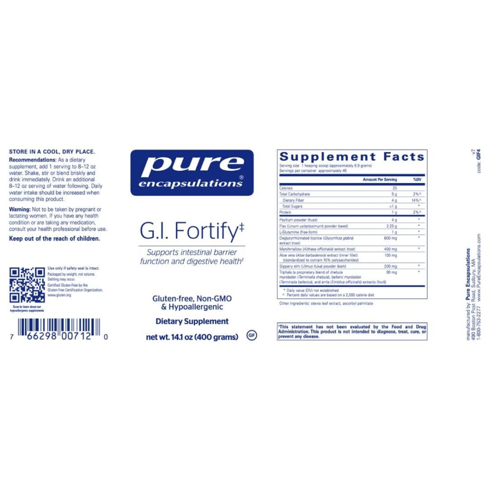 GI Fortify label