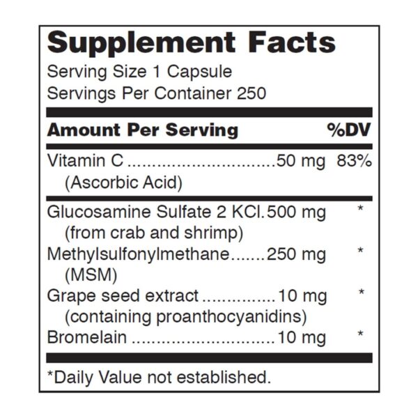 Glucosamine MSM Forte supplement facts