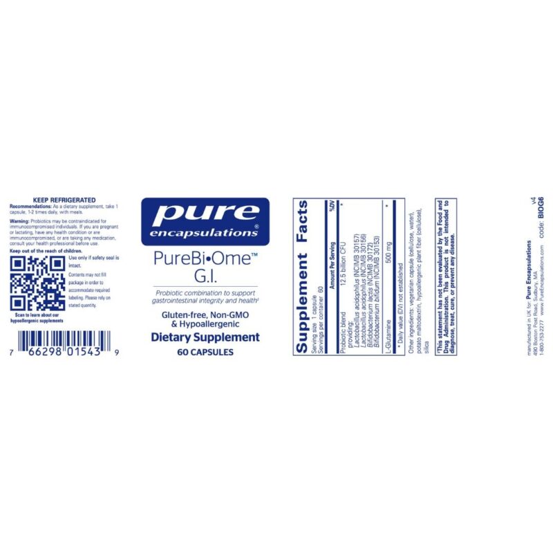 PureBiOme G.I. label