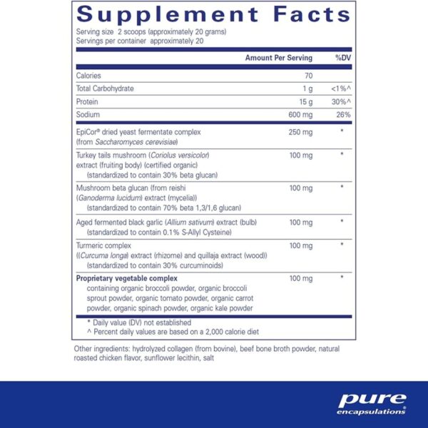 PureDefense Collagen with Bone Broth supplement facts