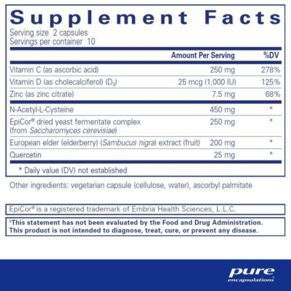 PureDefense with NAC travel pack supplement facts