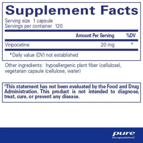 Vinpocetine 20 mg supplement facts 1
