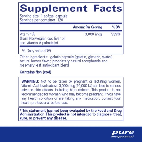 Vitamin A 10000 IU supplement facts 1