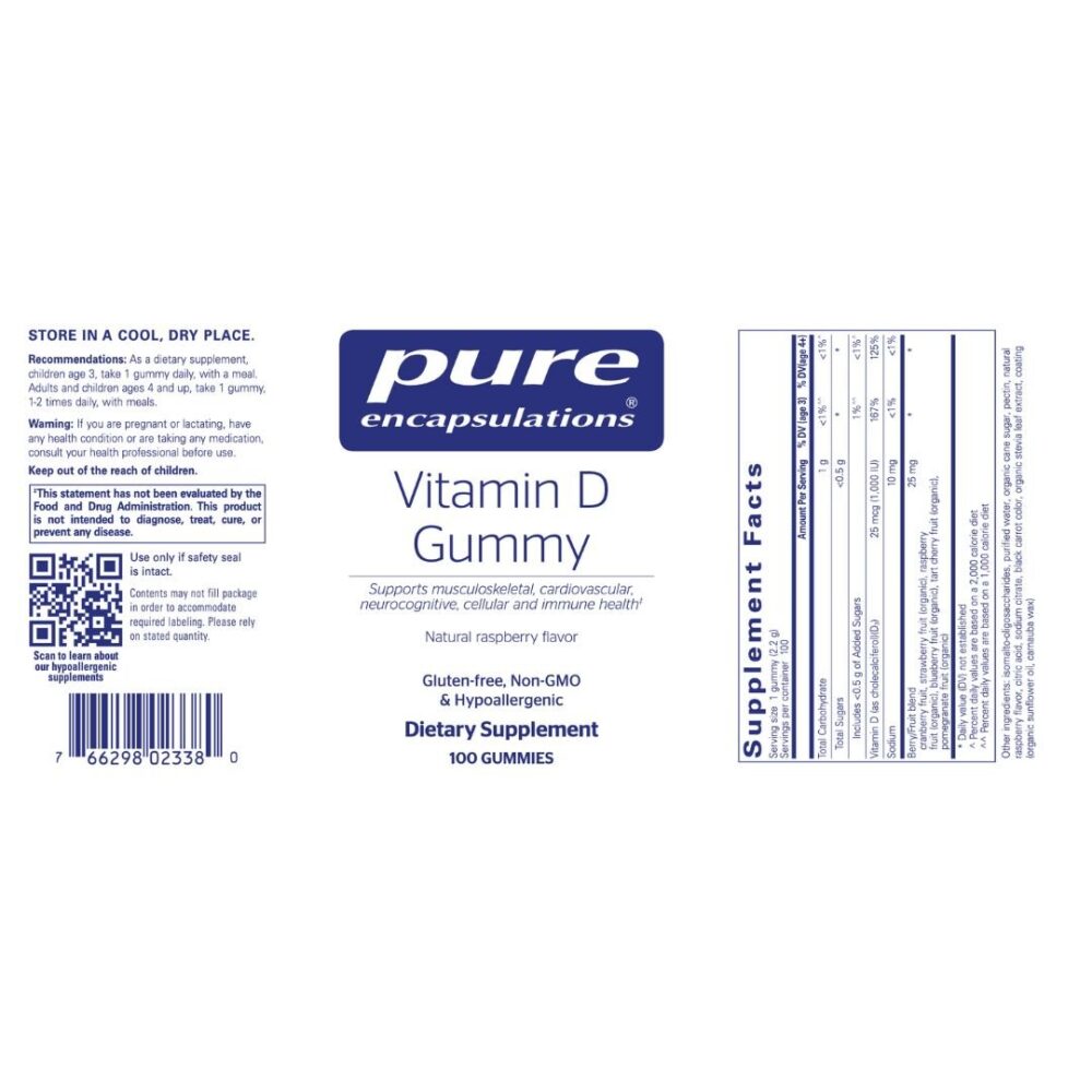 Vitamin D Gummies label